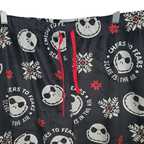 Disney Nightmare Before Christmas 3X Pants Velvety Fleece Jack Skellington Snow - Picture 4 of 9
